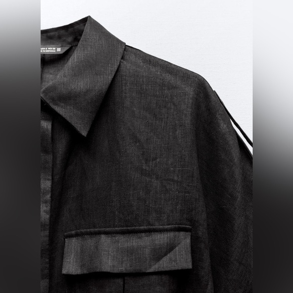 ZARA NWT 100% Linen Shirt Size M - Picture 4 of 6